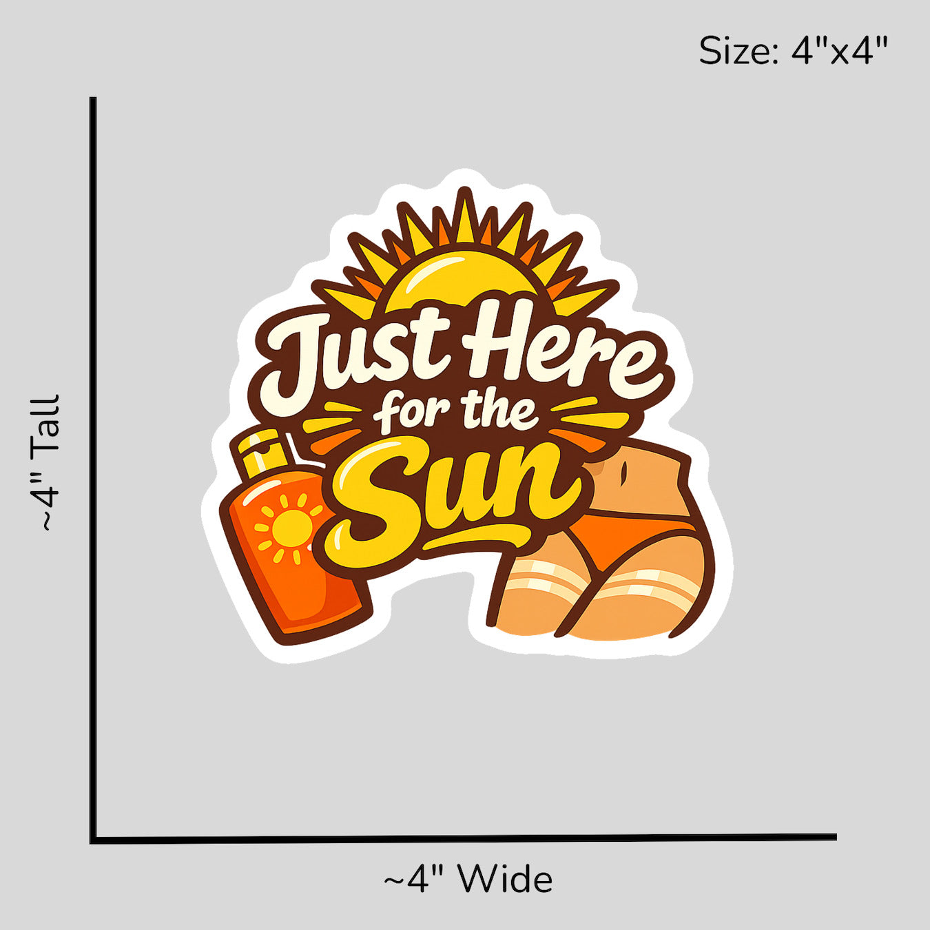 Just Here for the Sun - Size Reference Mockup
