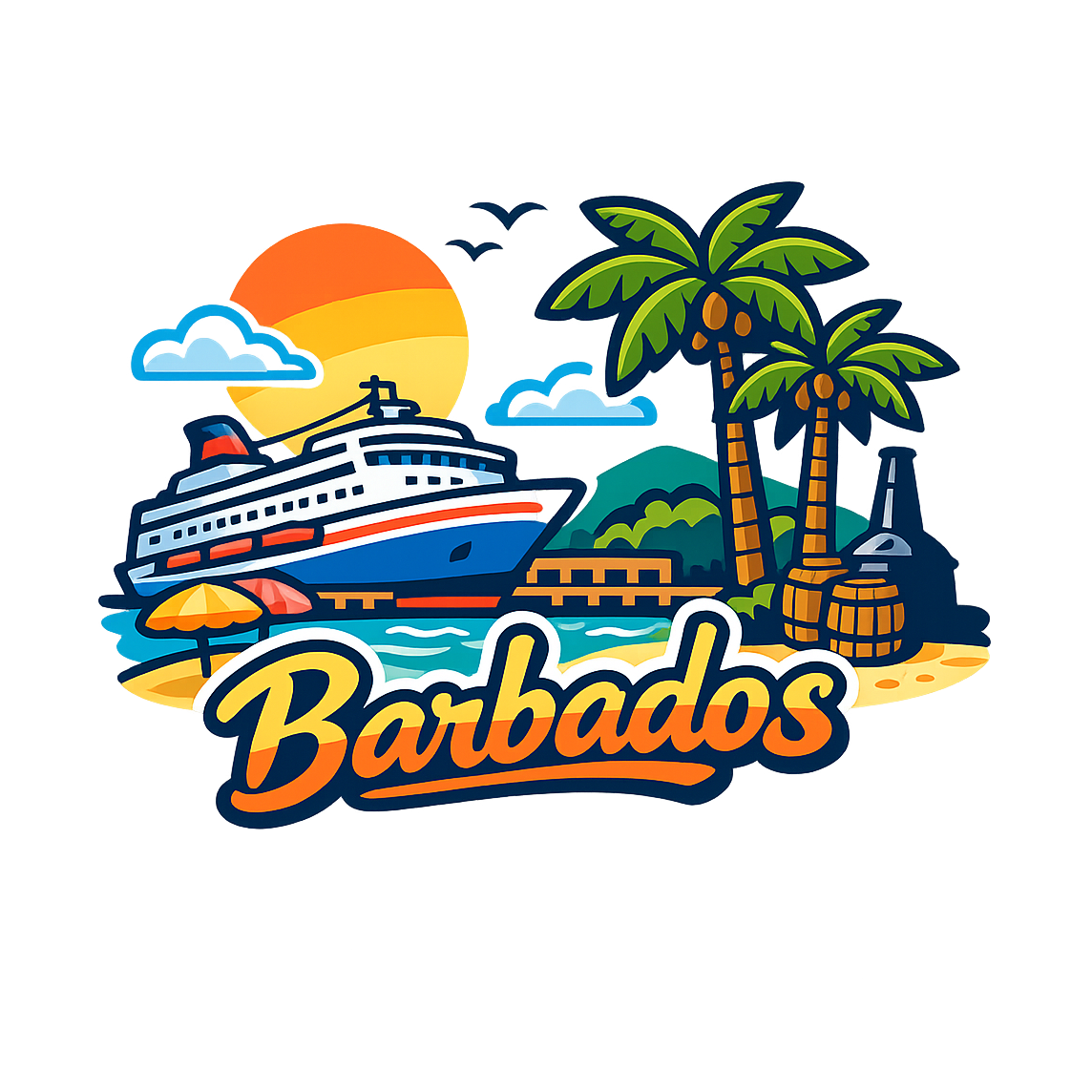 Sunset Dreams Barbados - Bordered Artwork