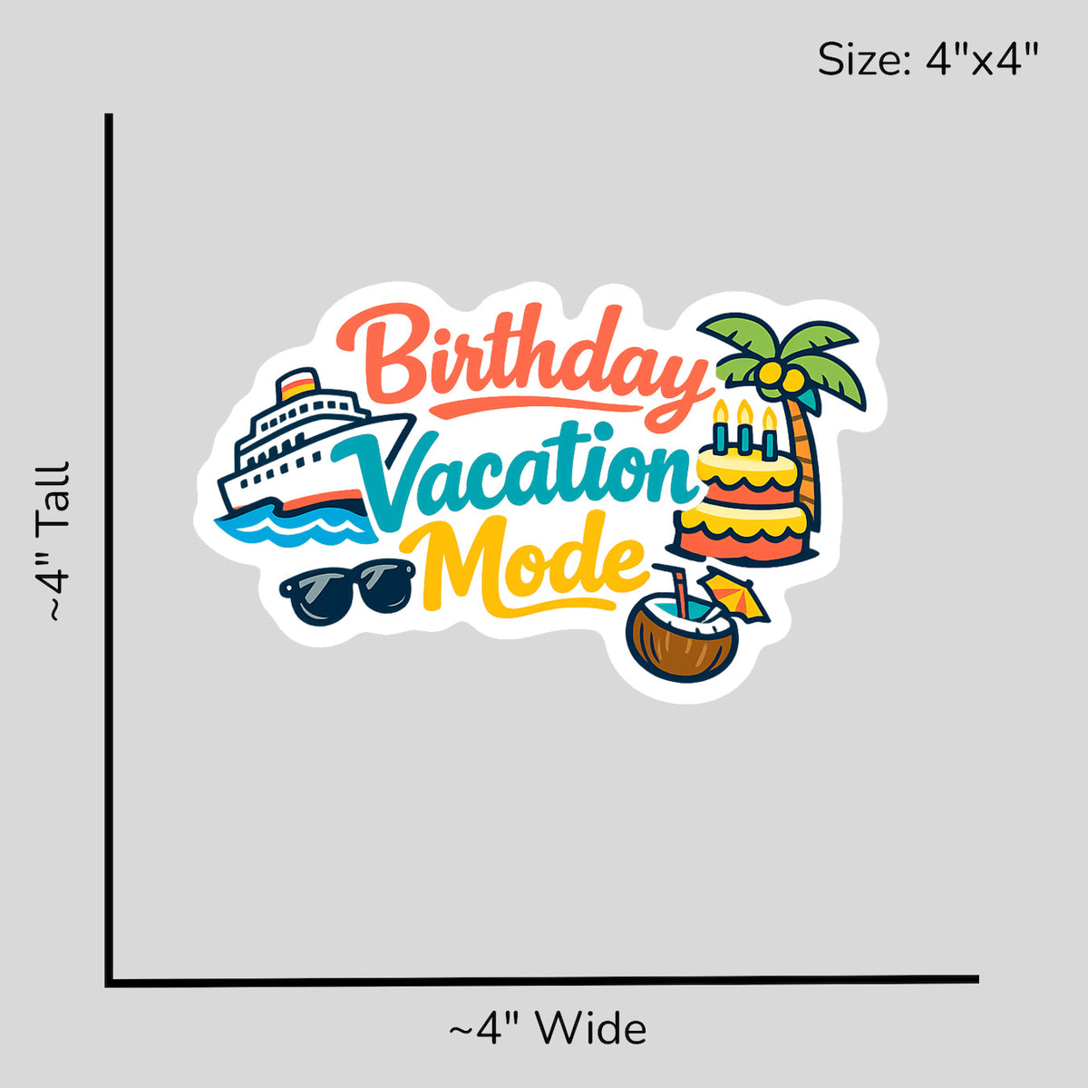 Birthday Vacation Mode - Size Reference Mockup