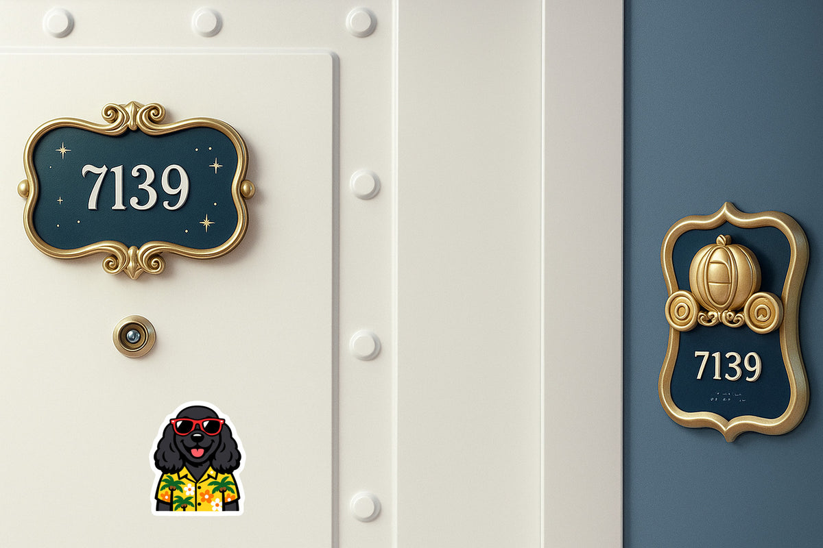 Tropical Black Cocker Spaniel - Door Style 2 Mockup