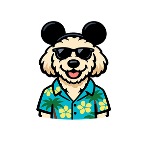 Magic Cream Goldendoodle - Bordered Artwork
