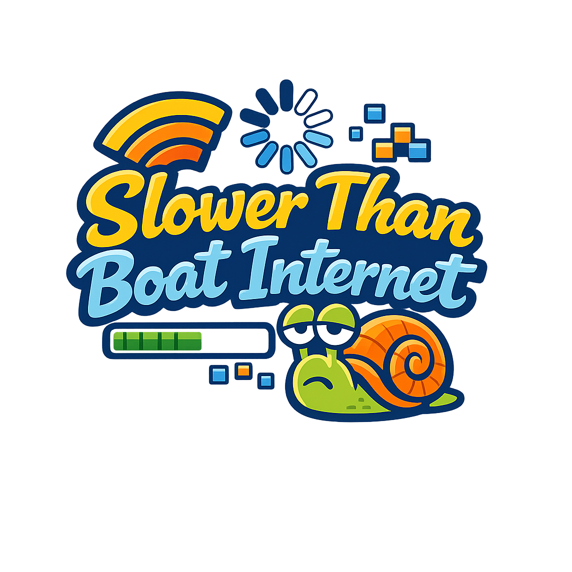 Slower Than Boat Internet - Bordered Artwork