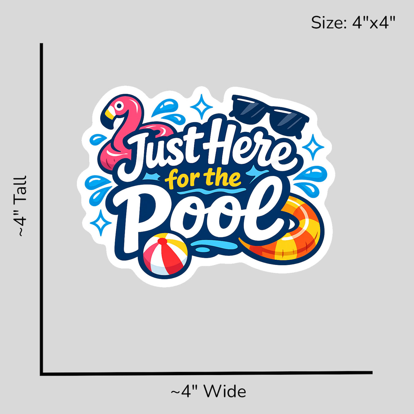 Just Here for the Pool - Size Reference Mockup