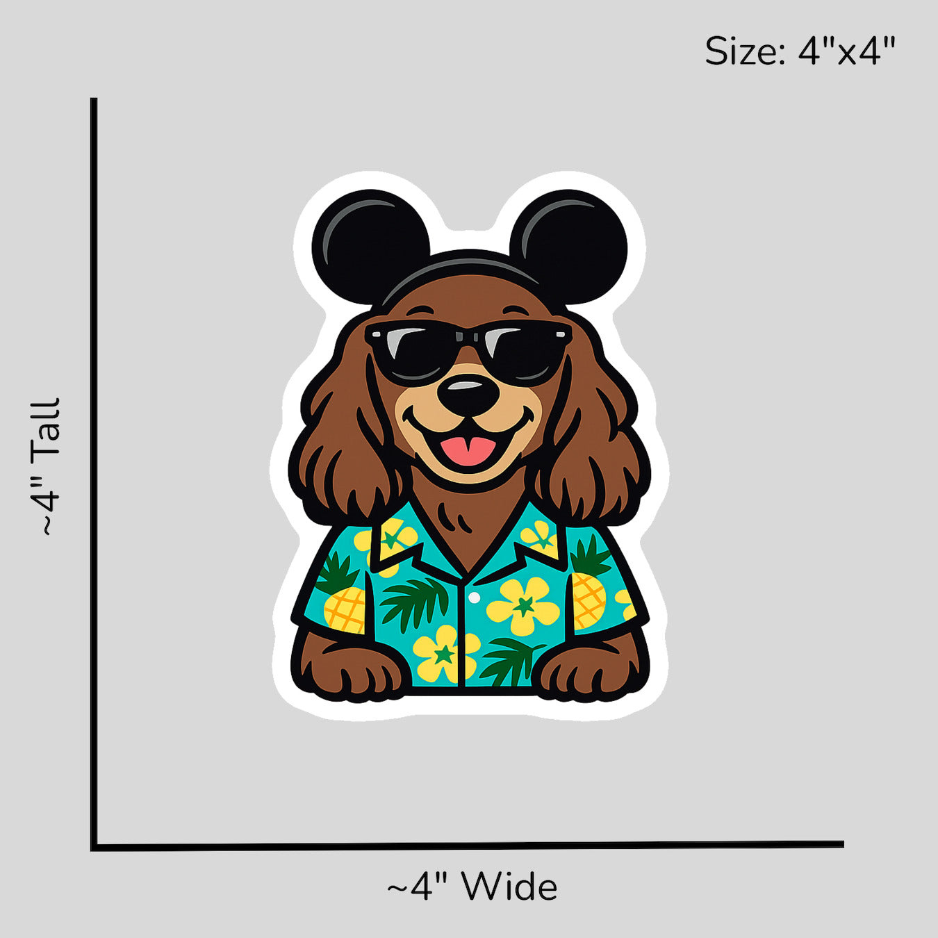 Magic Chocolate Cocker Spaniel - Size Reference Mockup