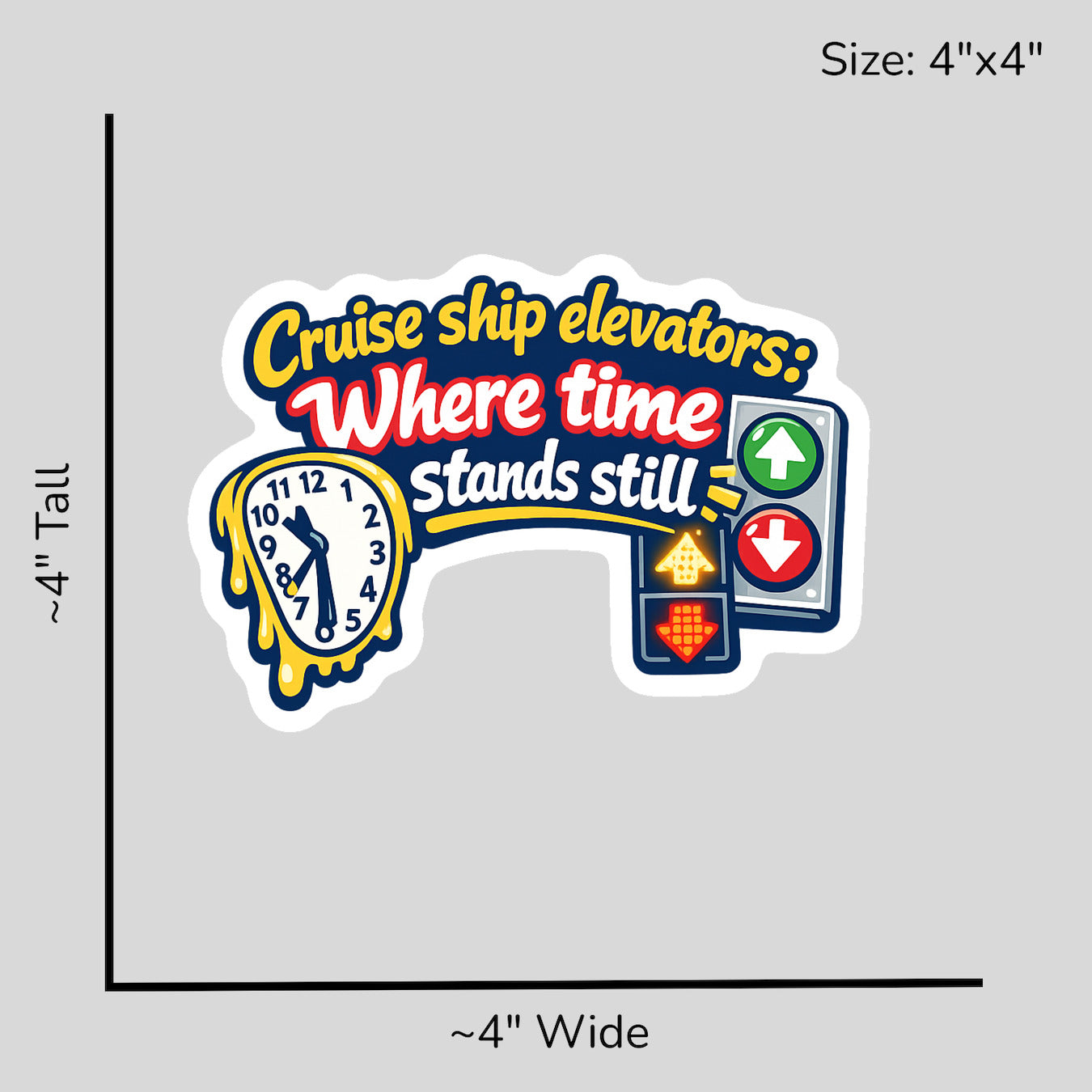 Time Stands Still Elevators - Size Reference Mockup