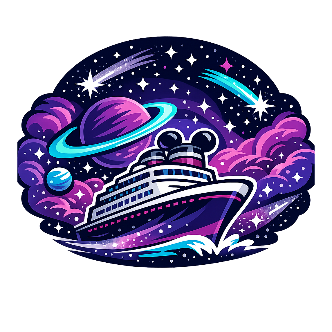 Cosmic Voyage Cruise - Bordered Artwork