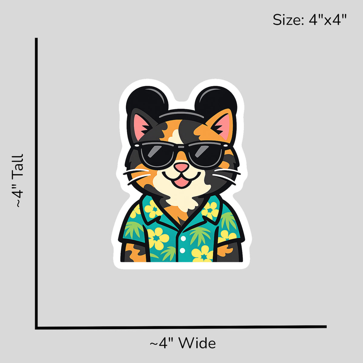 Magic Tortoiseshell Cat - Size Reference Mockup