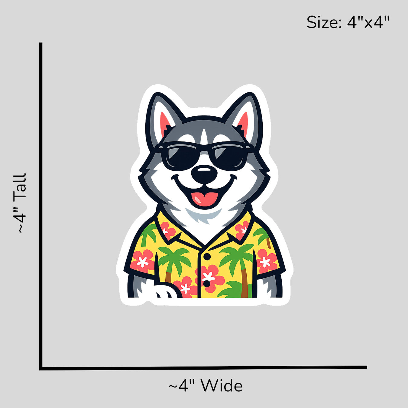 Tropical Gray Husky - Size Reference Mockup