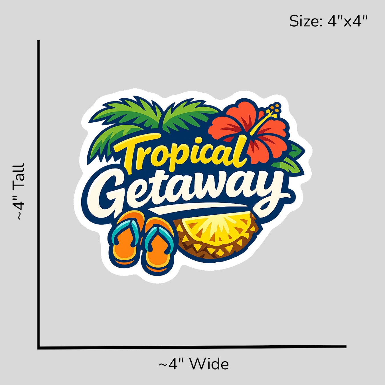 Tropical Getaway - Size Reference Mockup