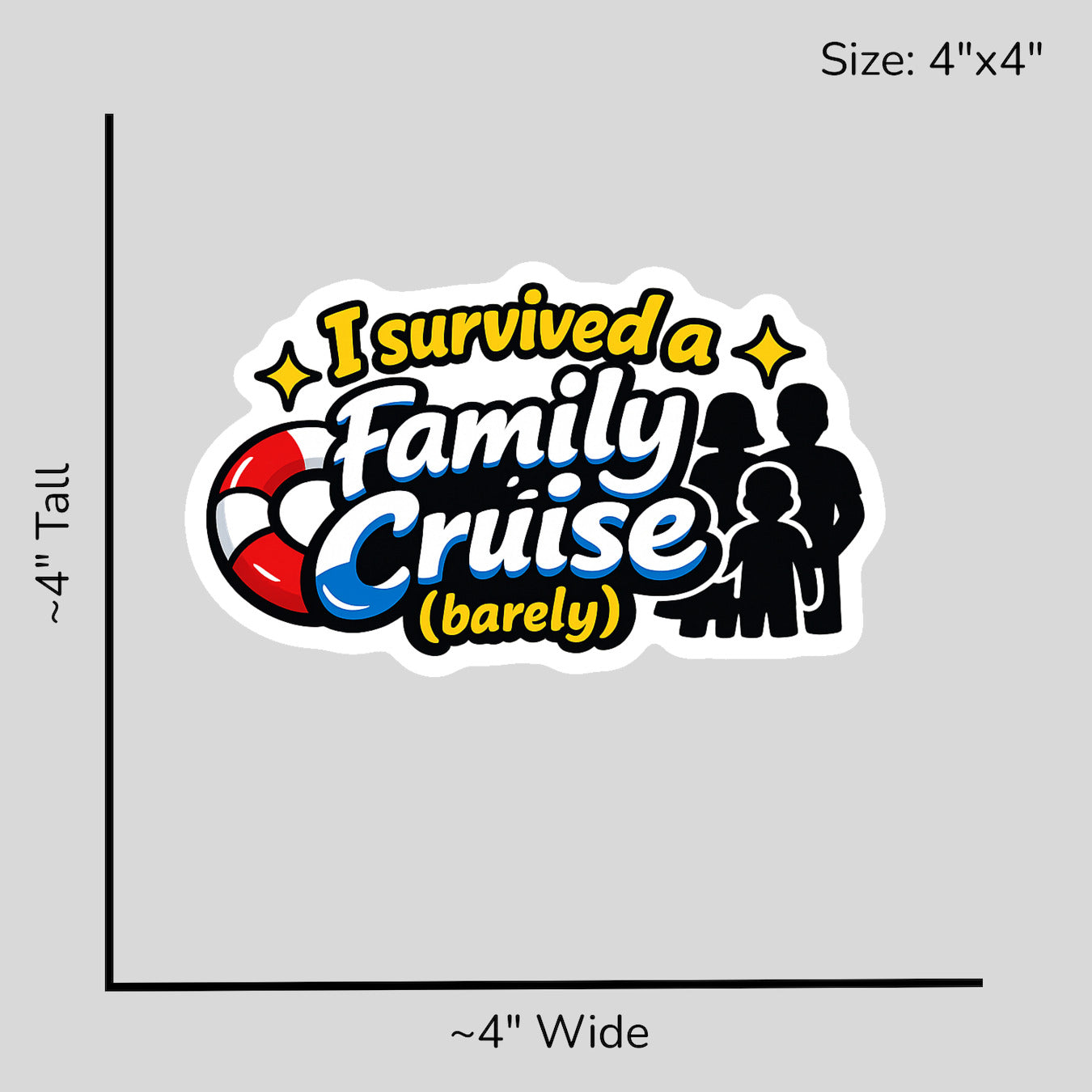 Family Cruise Survival - Size Reference Mockup