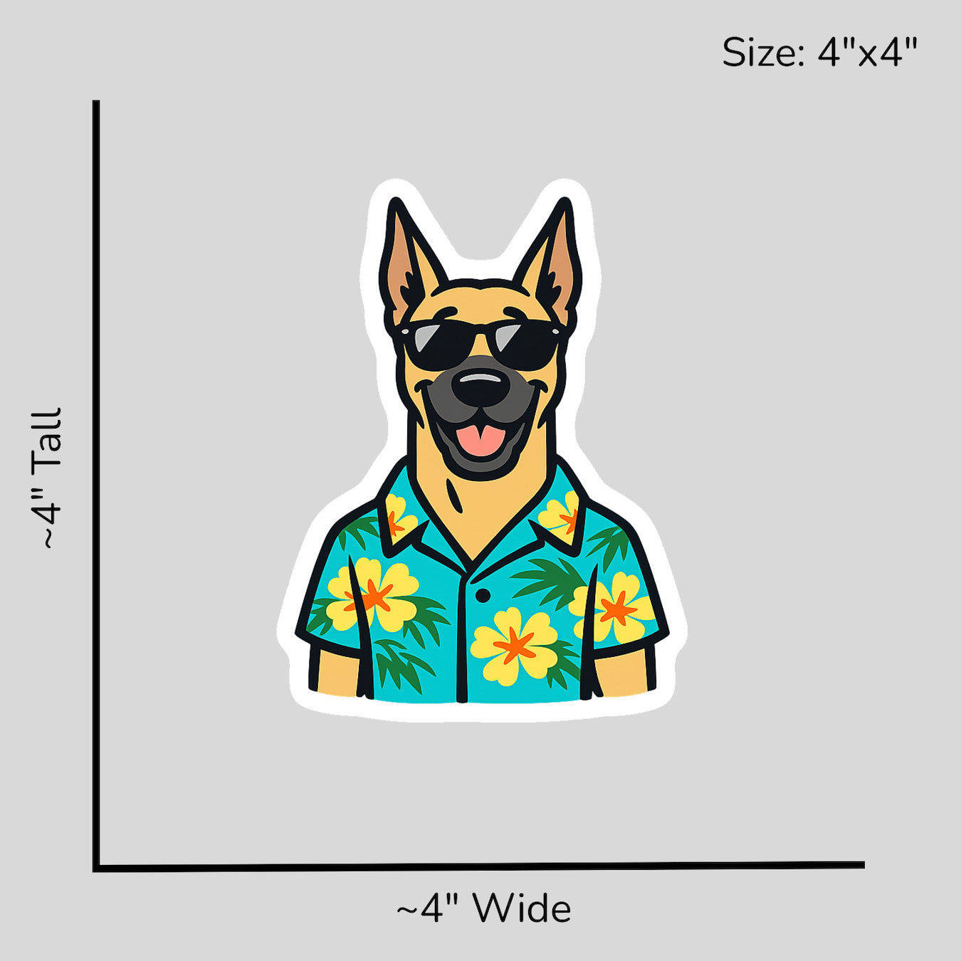 Tropical Fawn Great Dane - Size Reference Mockup