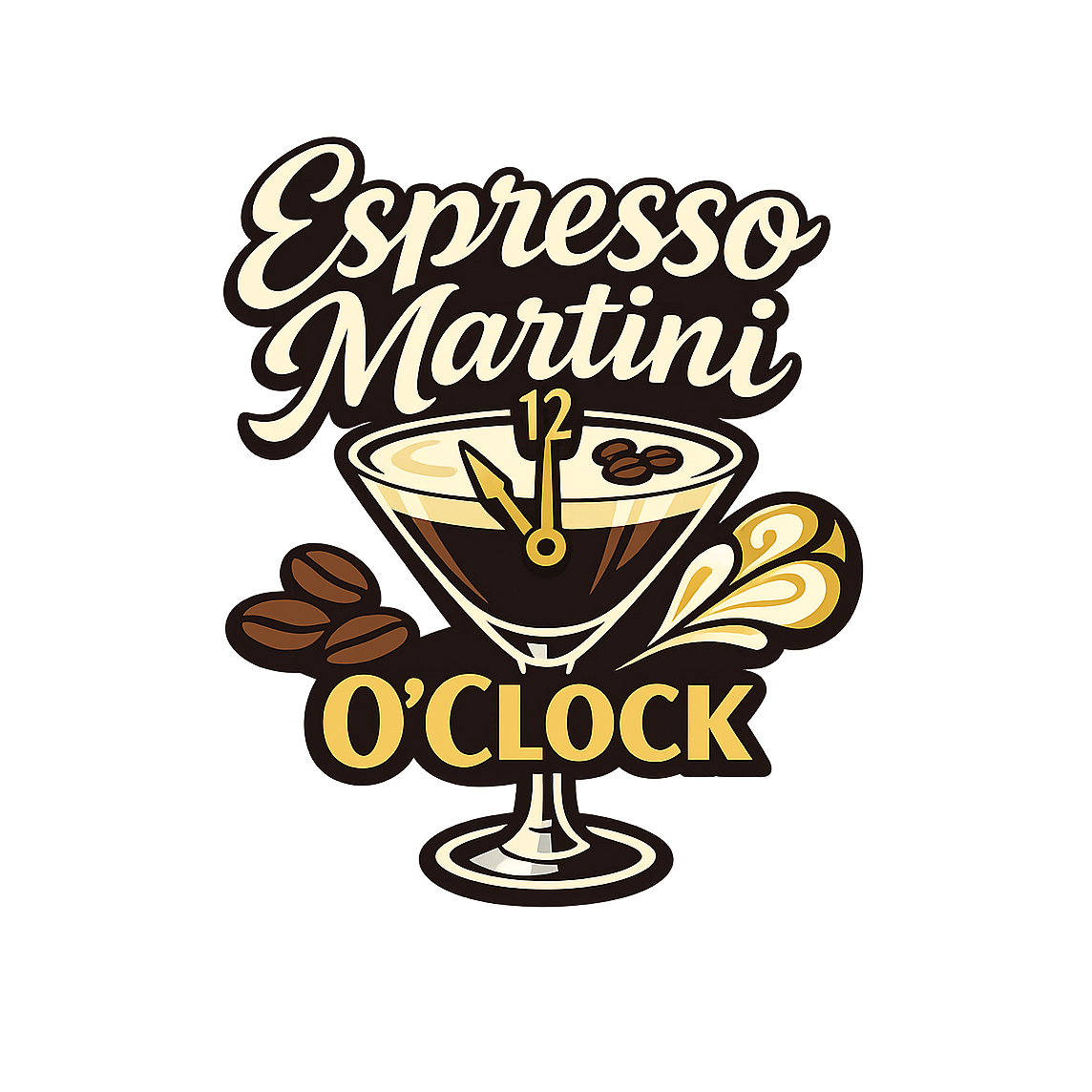 Espresso Martini O Clock - Bordered Artwork