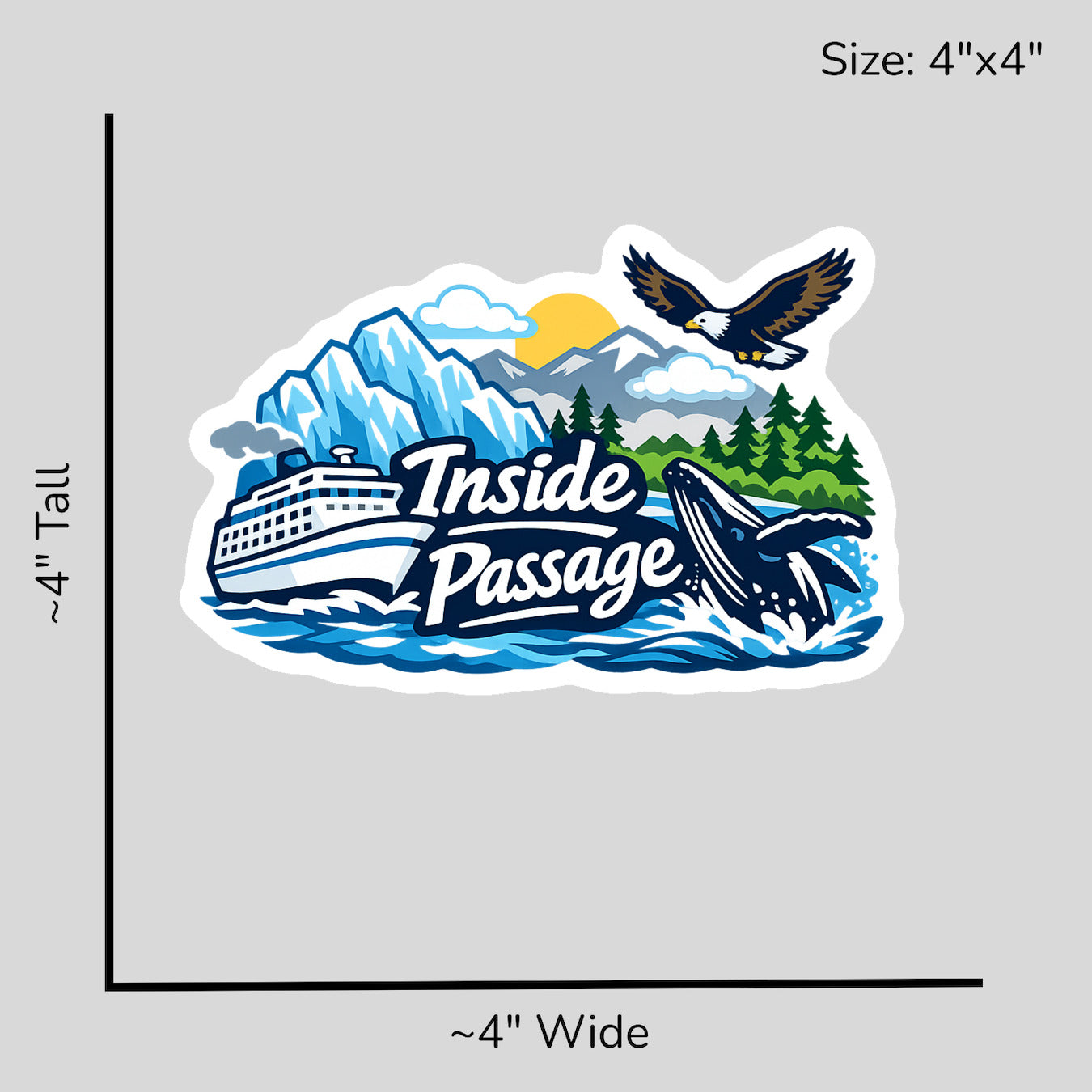 Alaskan Inside Passage Wildlife - Size Reference Mockup