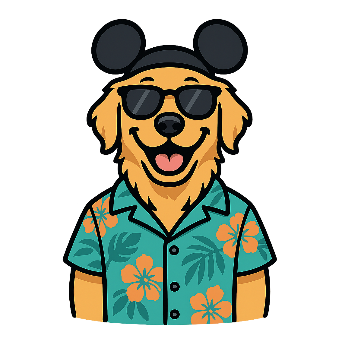 Magic Golden Retriever - Bordered Artwork