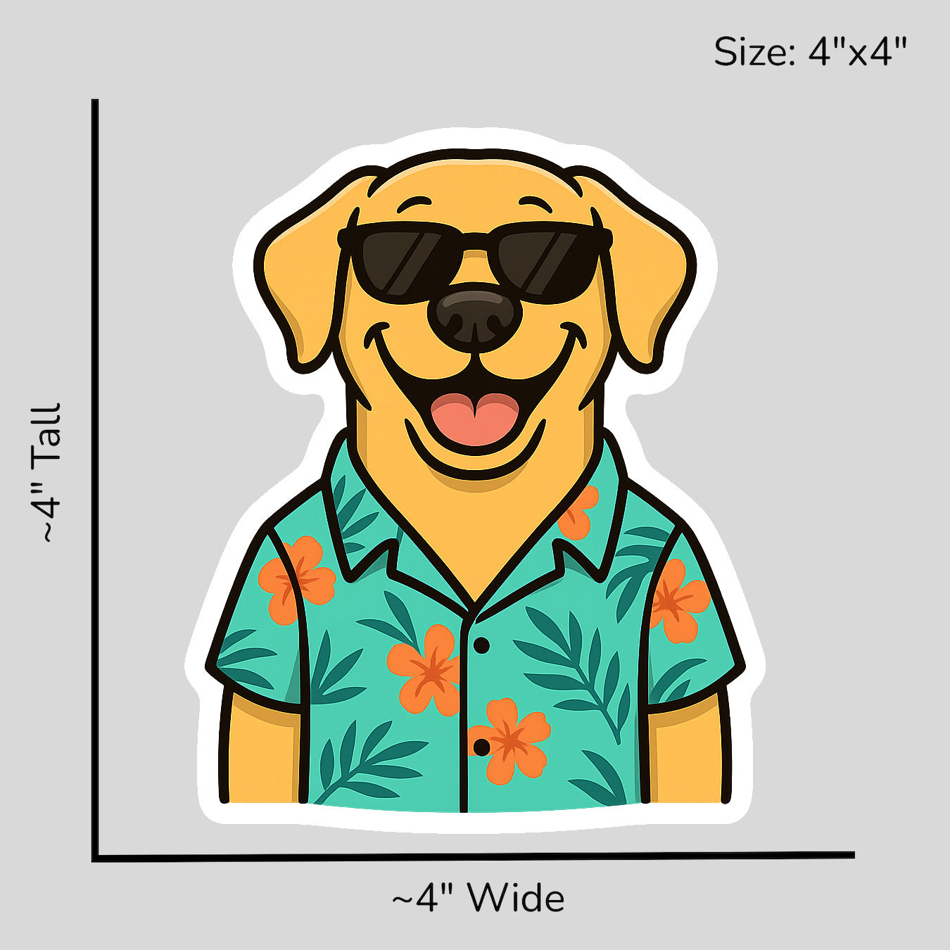 Tropical Yellow Lab - Size Reference Mockup