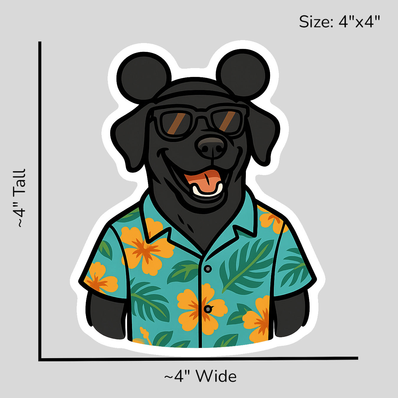 Magic Black Lab - Size Reference Mockup