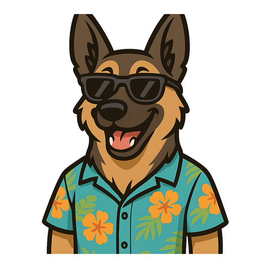 Tropical Sable German Shepherd - Bordered Artwork