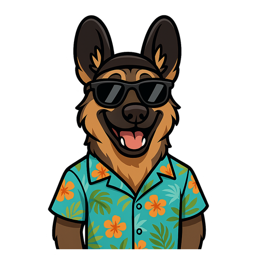 Magic Sable German Shepherd - Bordered Artwork