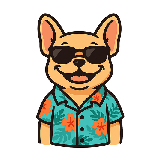 Tropical Fawn French Bulldog - Bordered Artwork