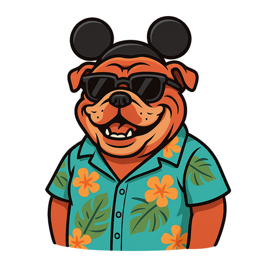 Magic Red English Bulldog - Bordered Artwork