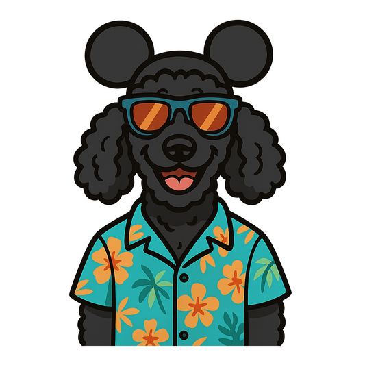 Magic Black Poodle - Bordered Artwork