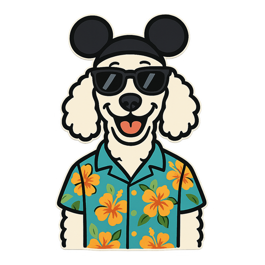 Magic White Poodle - Bordered Artwork