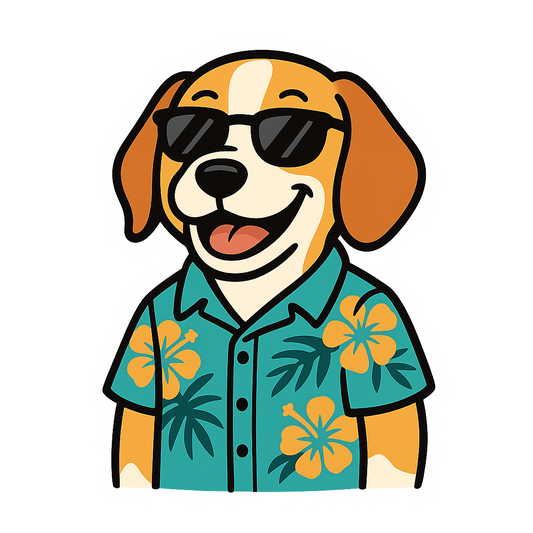 Tropical Lemon Beagle - Bordered Artwork