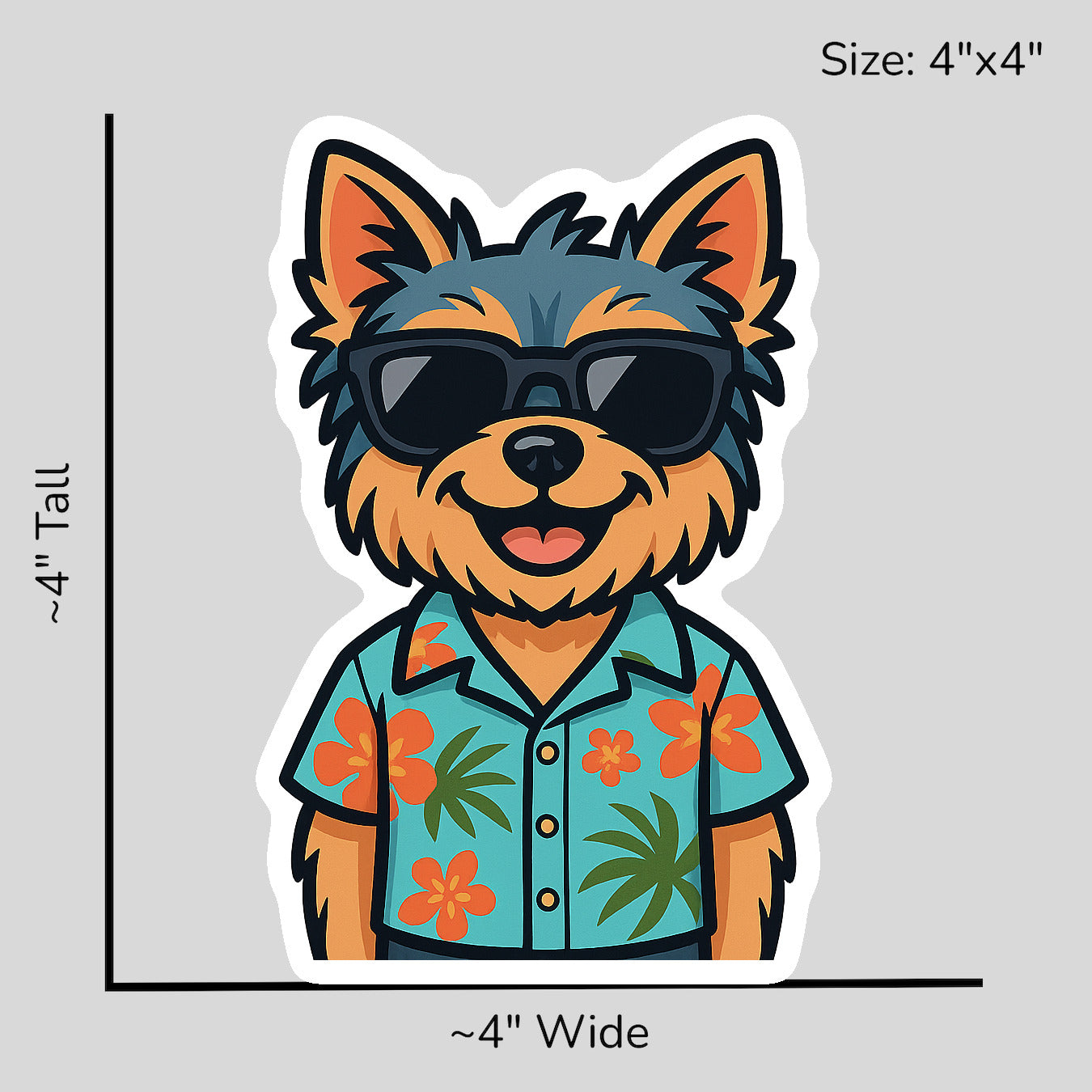 Tropical Yorkshire Terrier - Size Reference Mockup