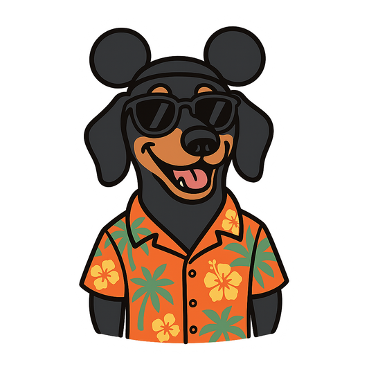 Magic Black Dachshund - Bordered Artwork