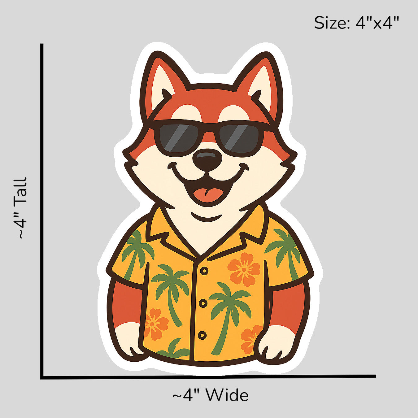 Tropical Red Husky - Size Reference Mockup