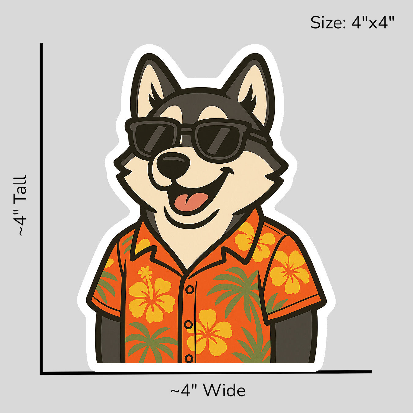 Tropical Black Husky - Size Reference Mockup