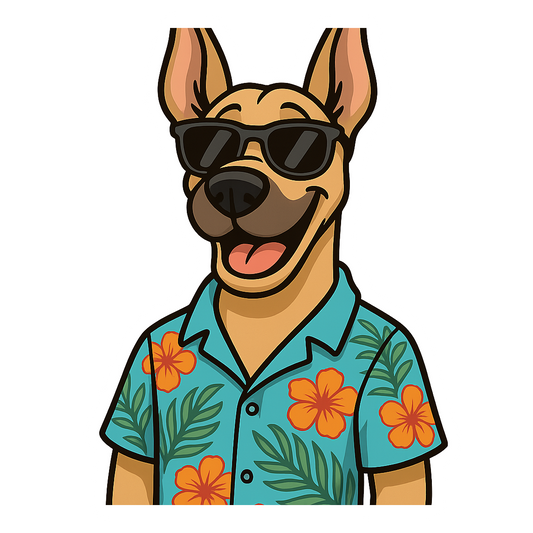 Tropical Fawn Great Dane - Bordered Artwork