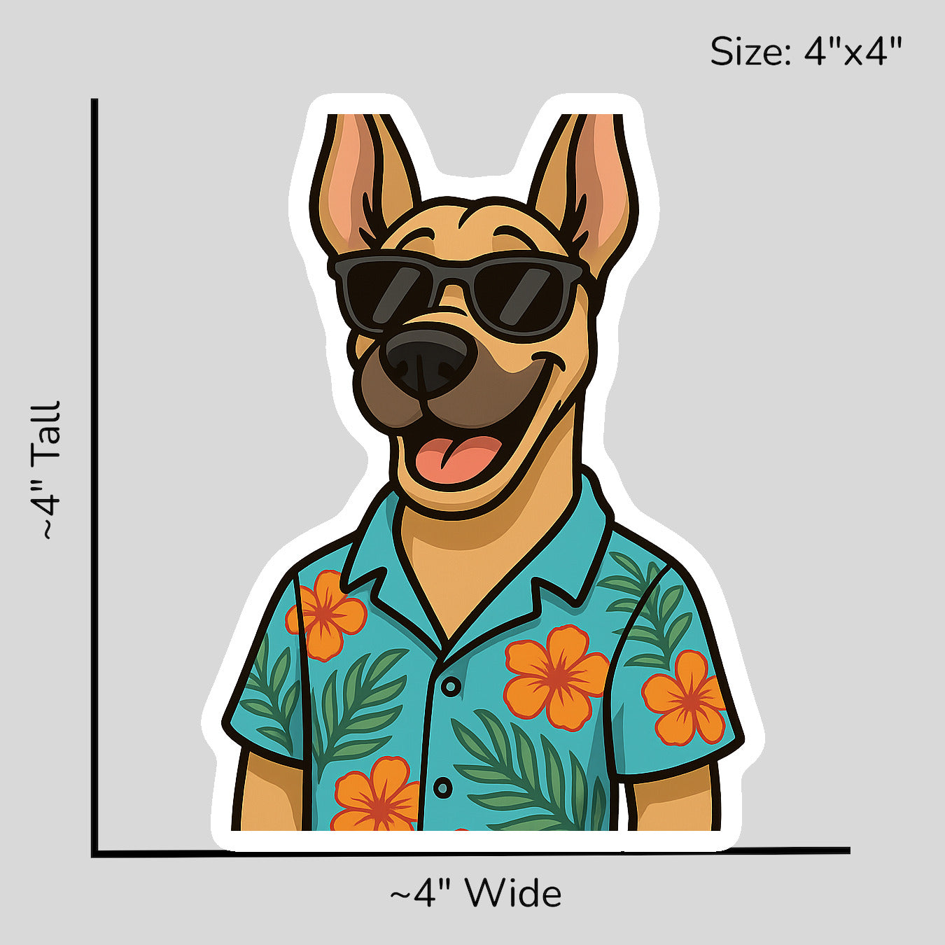 Tropical Fawn Great Dane - Size Reference Mockup