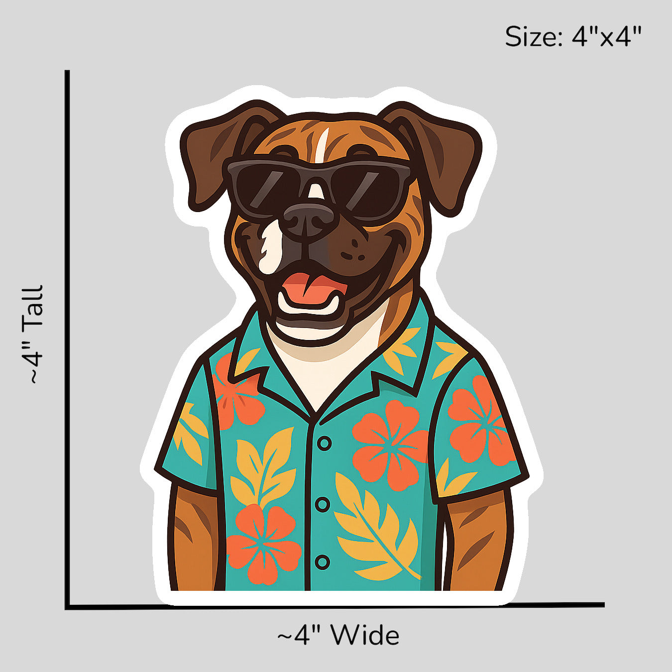 Tropical Brindle Boxer - Size Reference Mockup