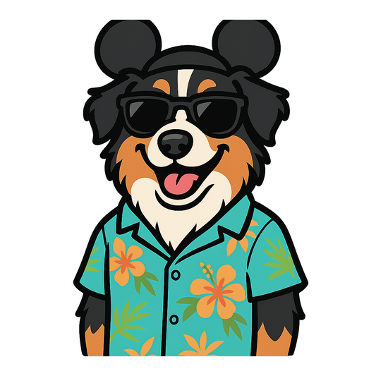 Magic Black Australian Shepherd - Bordered Artwork