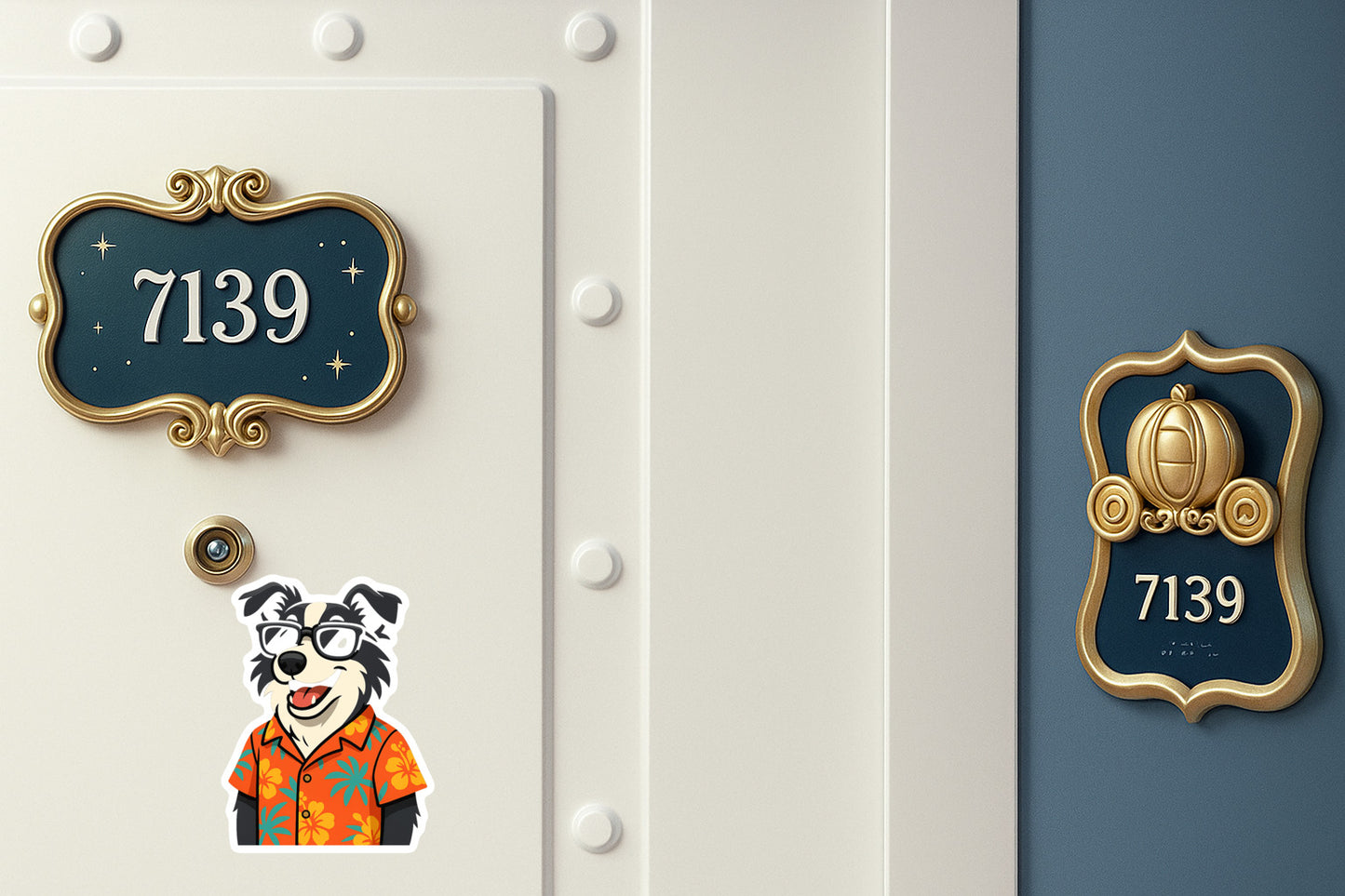 Tropical Black Border Collie - Door Style 2 Mockup