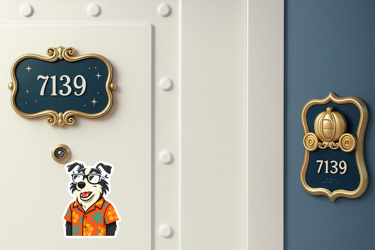 Tropical Black Border Collie - Door Style 2 Mockup
