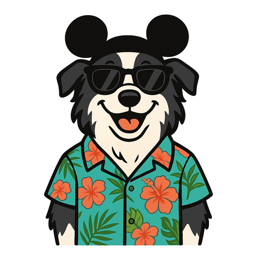 Magic Black Border Collie - Bordered Artwork