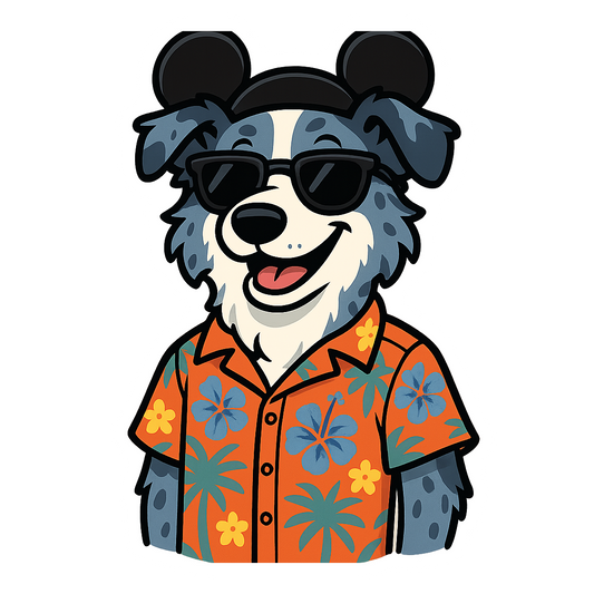 Magic Blue Merle Border Collie - Bordered Artwork