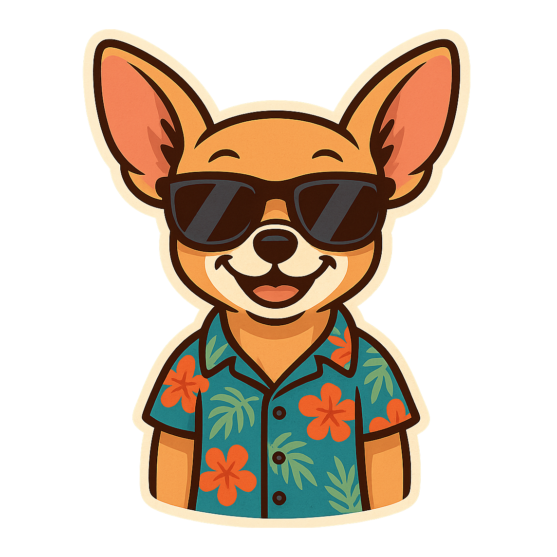 Tropical Fawn Chihuahua - Bordered Artwork