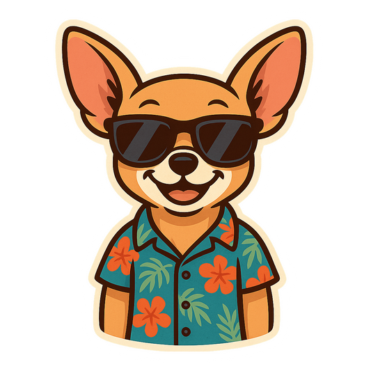 Tropical Fawn Chihuahua - Bordered Artwork