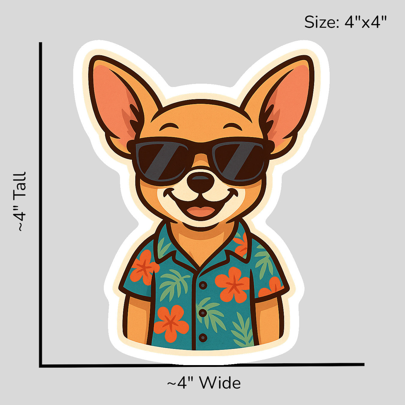 Tropical Fawn Chihuahua - Size Reference Mockup