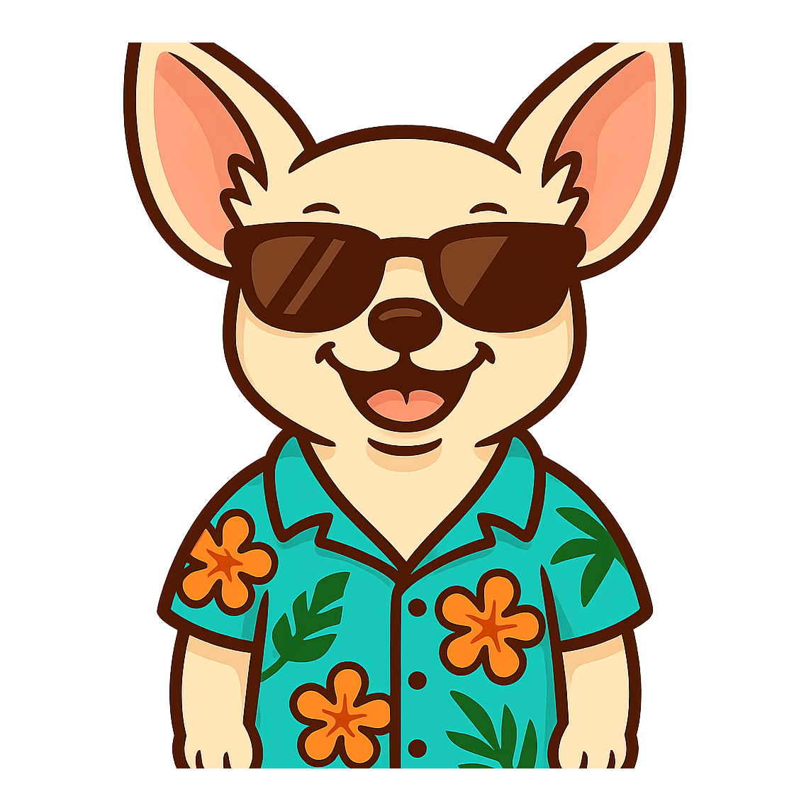 Tropical Cream Chihuahua - Bordered Artwork