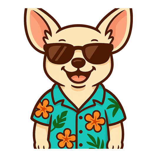 Tropical Cream Chihuahua - Bordered Artwork