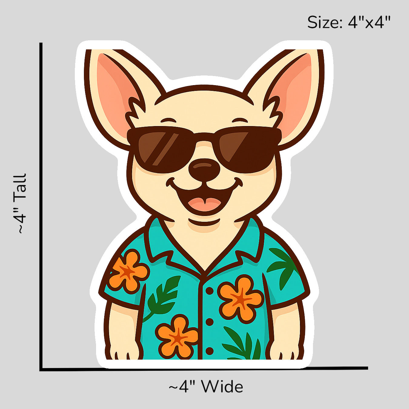 Tropical Cream Chihuahua - Size Reference Mockup