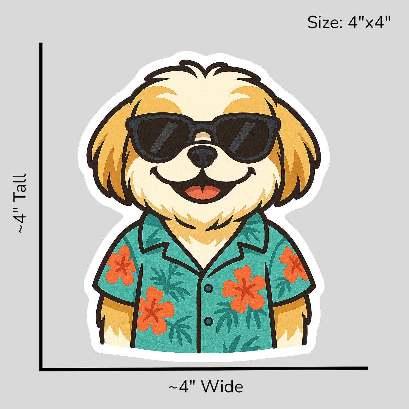 Tropical Gold Shih Tzu - Size Reference Mockup