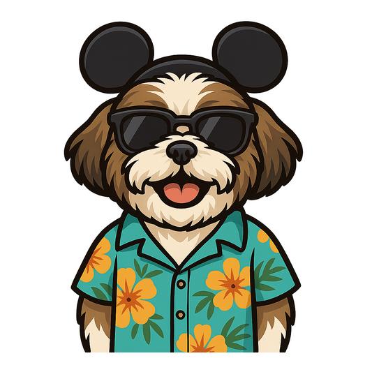 Magic Brindle Shih Tzu - Bordered Artwork