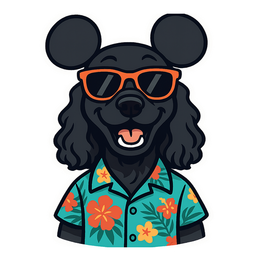 Magic Black Cocker Spaniel - Bordered Artwork