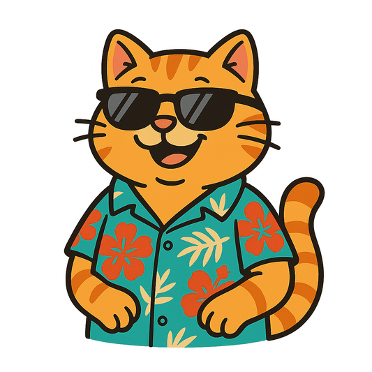 Tropical Orange Tabby - Bordered Artwork