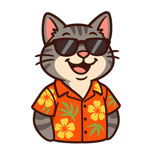 Tropical Gray Tabby - Bordered Artwork